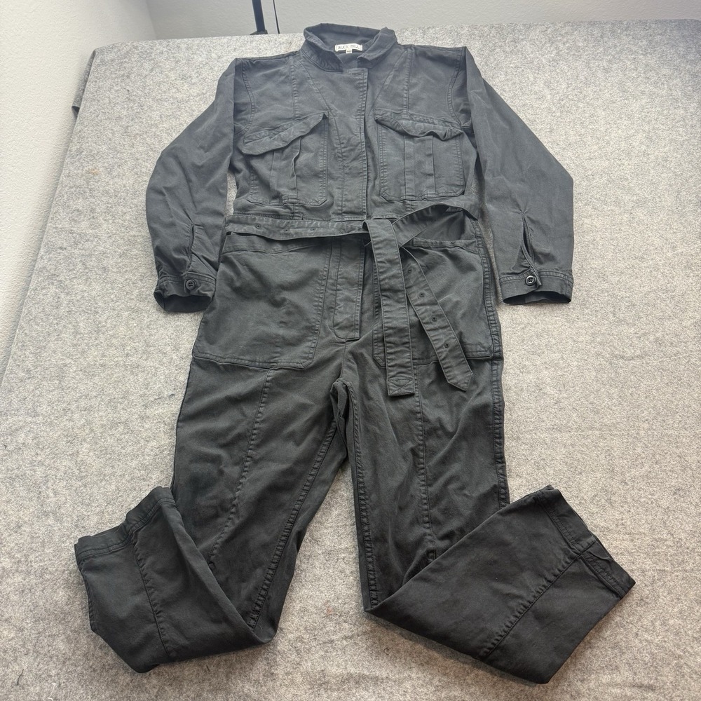Alex Mill Women S Small Standard Jumpsuit Washed Black Utility Coveralls Belted